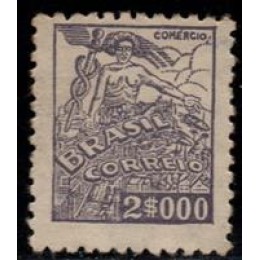 Nº 381 - Filigrana Correio Estrela Brasil "Q" letras menores - sem carimbo