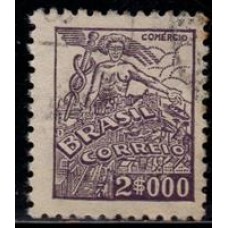 Nº 381 - Filigrana Correio Estrela Brasil "Q" letras menores - carimbado