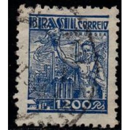 Nº 420 - Filigrana Correio Estrela Brasil - carimbado