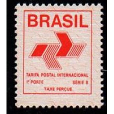 RHM 668 - Comprovante de Franqueamento Internacional - vermelho e bege - sem carimbo    