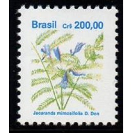 Regular Nº684 - Flora Brasileira Padrão Cruzeiro -Papel Brilhante - Fosforescência Amarela - sem carimbo    