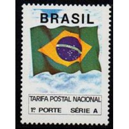 Regular Nº689 - Bandeira Nacional 1 - Comprovante de Franqueamento - sem carimbo    