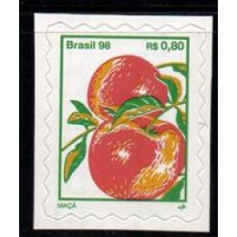 Regular Nº 755 B3 - Frutas Auto Adesivo - Percê em Ondas - MAÇÃ - sem carimbo    