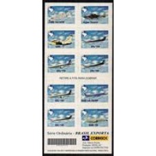 CD 25 - Nº 793/802 - Caderneta Completa - Brasil Exporta Aviões - Ano 2000 - Novo