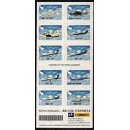 CD 25 - Nº 793/802 - Caderneta Completa - Brasil Exporta Aviões - Ano 2000 - Novo