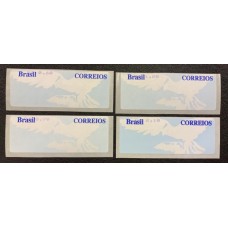 SE - 062 / 065 - Selo-Etiqueta - Pombas Brancas e Fundo Azul -  Novo    