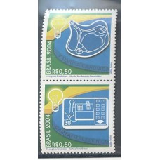 C-2581/2582 - Válvula Cardiaca e Cartão Telefônico - Invenções Brasileiras - Par Vertical - Ano 2004