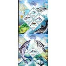 Selos Séries Completas Bloco da Ilhas Salomão - Golfinhos - 2 Peças 