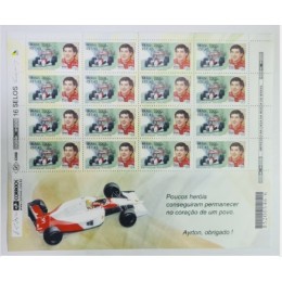 C-2346V - Ano 2000 - Folha Completa Com Vinheta - Ayrton Senna - Novo C-2346V - Ano 2000 - Folha Completa Com Vinheta - Ayrton Senna - Novo