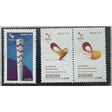 C-3624/3626 (Selos do Bloco B 195) Rio 2016 - Cerimônia de Abertura - Ano 2016 - Novo