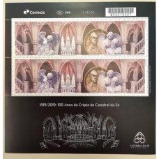 C 3840/3845 (Folha Completa) 100 Anos da Cripta da Catedral da Sé de São Paulo - Ano 2019 - Novo