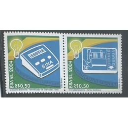 C-2583/2582 - Bina e Cartão Telefônico - Invenções Brasileiras - Par Horizontal - Ano 2004