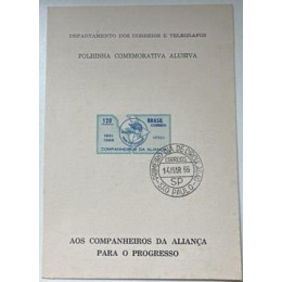 F O 25 - Homenagem aos Companheiros da "Aliança"para o Progresso - Ano 1965 - Com Carimbo